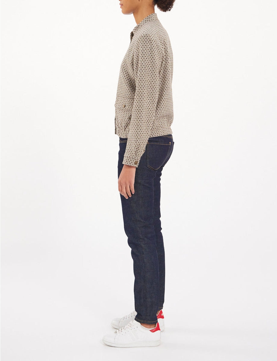 2qty RELIQUAT 120€ 100%  / Blouson Dino en laine - Brown Ecru