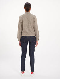2qty RELIQUAT 120€ 100%  / Blouson Dino en laine - Brown Ecru