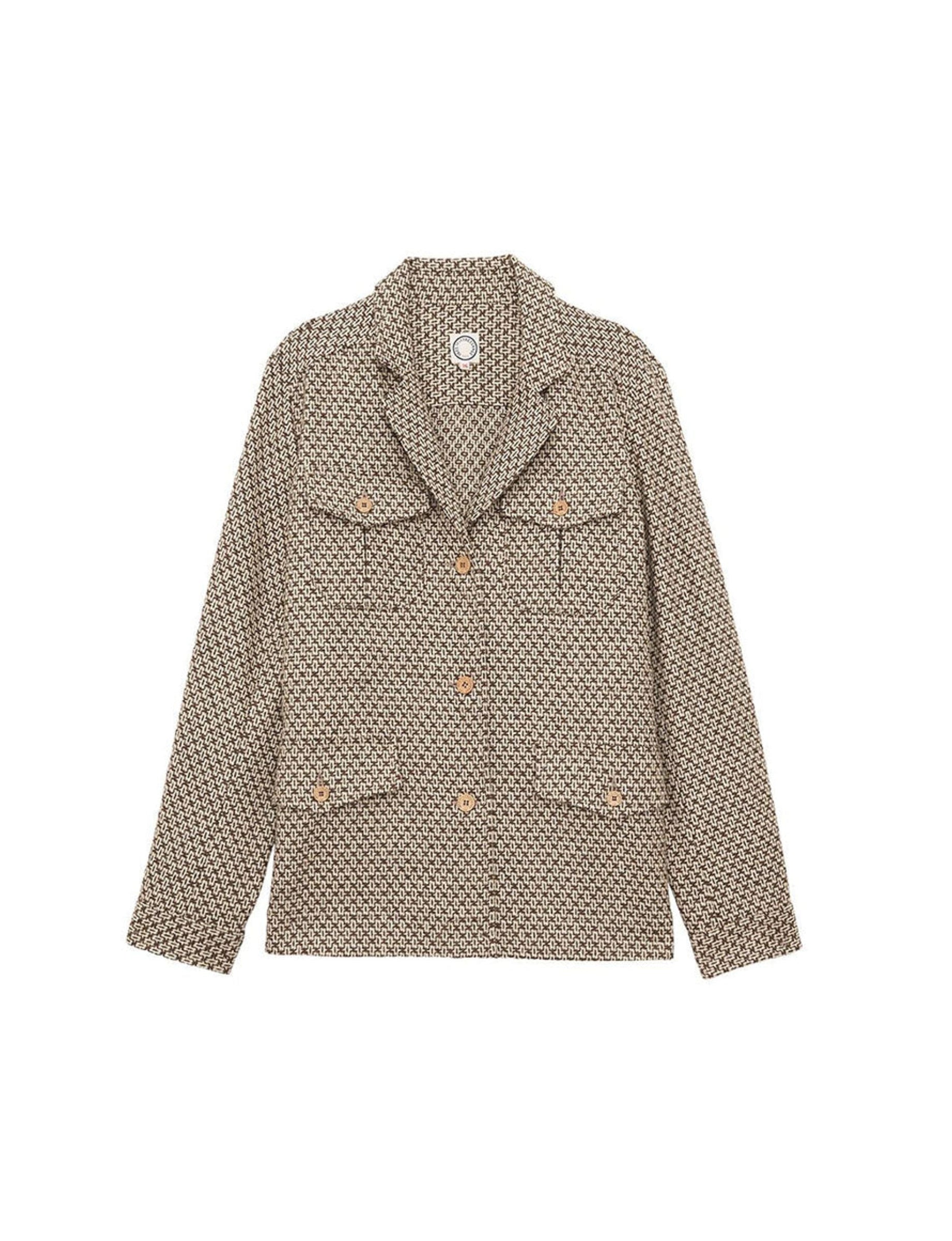 8qty RELIQUAT 120€ 37,5%  / Veste Flipper saharienne en laine - Brown Ecru