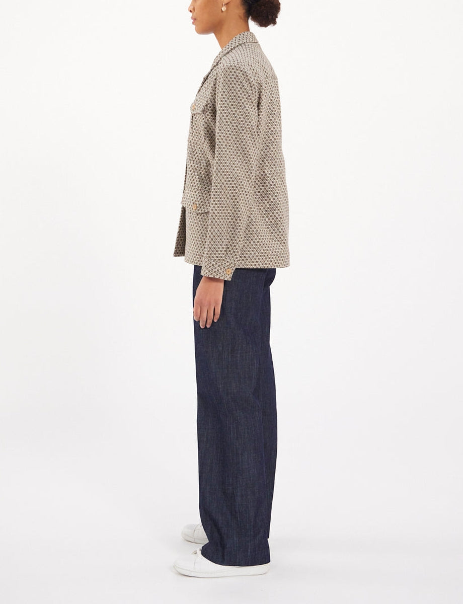 8qty RELIQUAT 120€ 37,5%  / Veste Flipper saharienne en laine - Brown Ecru