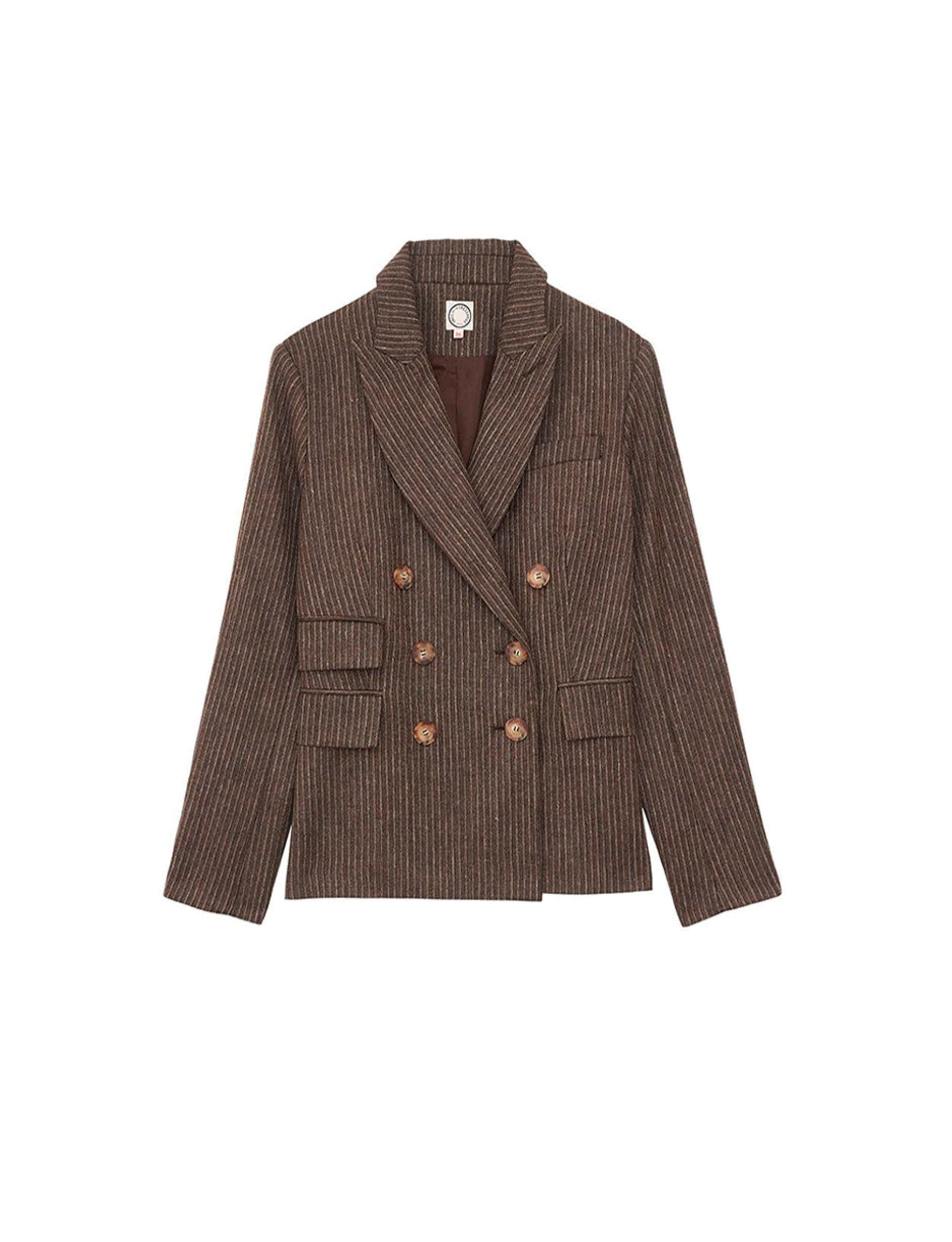 6qty RELIQUAT 120€ 0%  / Blazer boutonné Maurice en laine - Brown