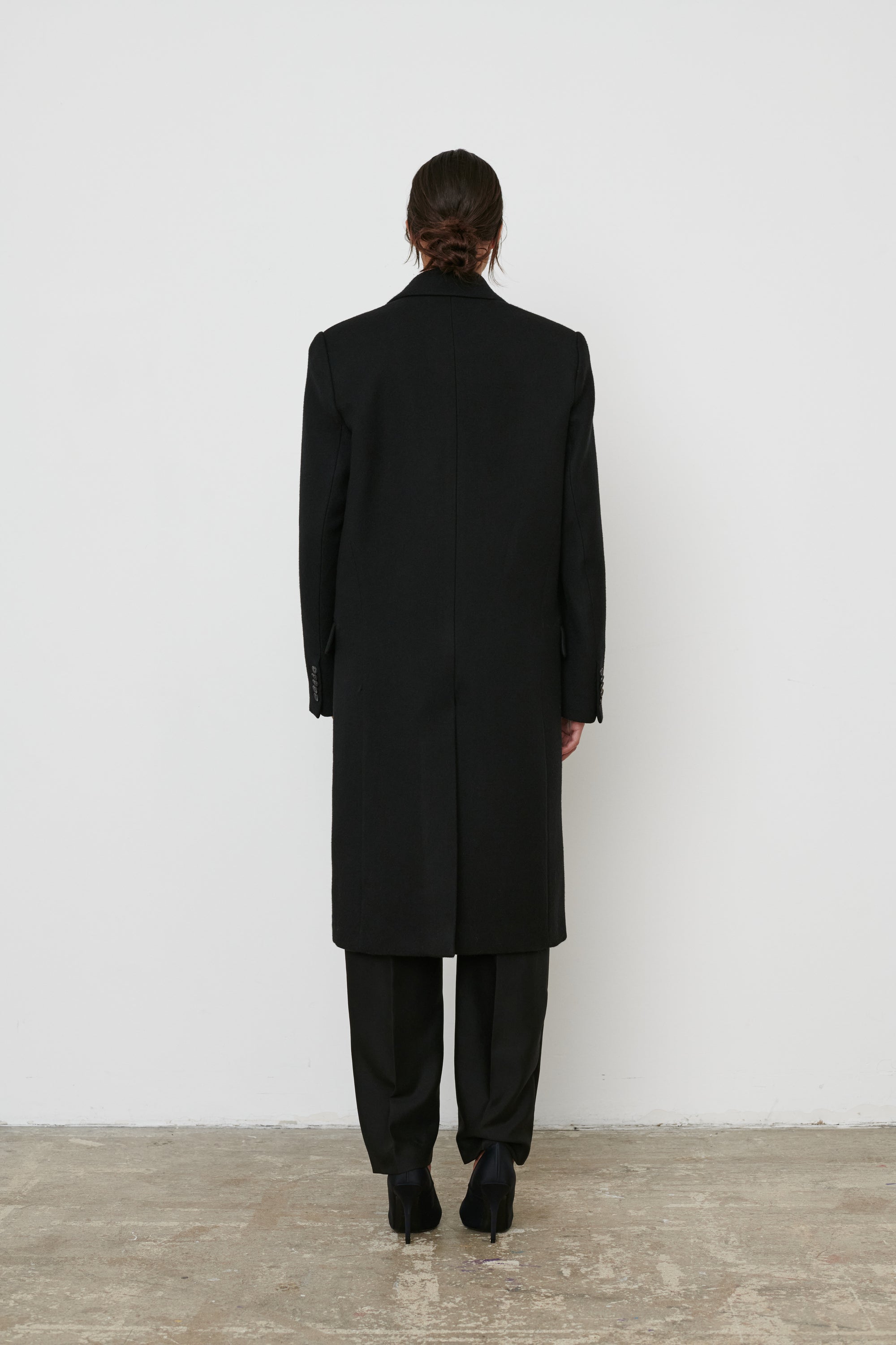 Classic Double Breasted Coat - Black