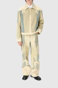 Regenerated Denim Trucker Jacket - Beige