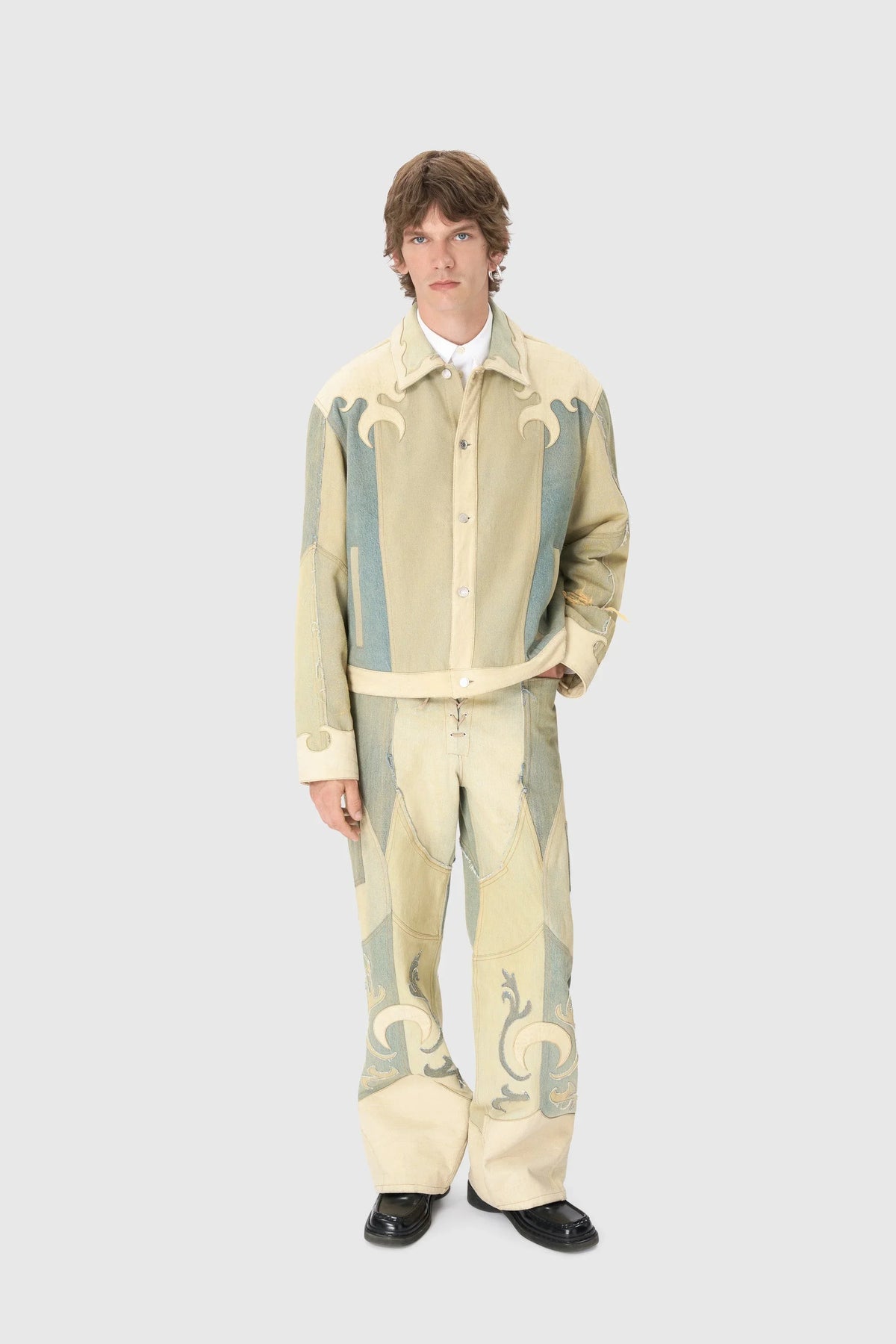 Regenerated Denim Trucker Jacket - Beige