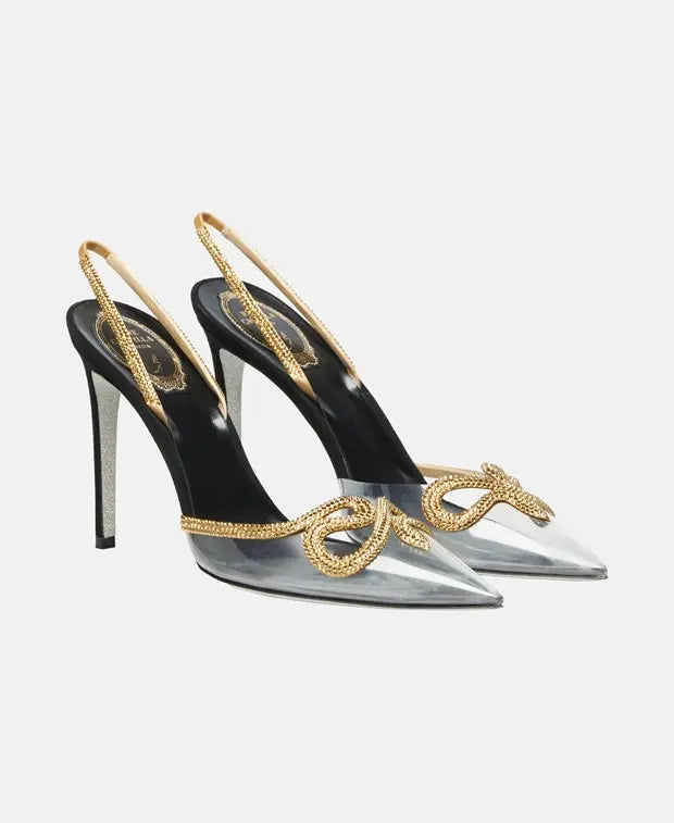 Slingbacks Olivia 105 à strass en satin - Nero & Sunshine
