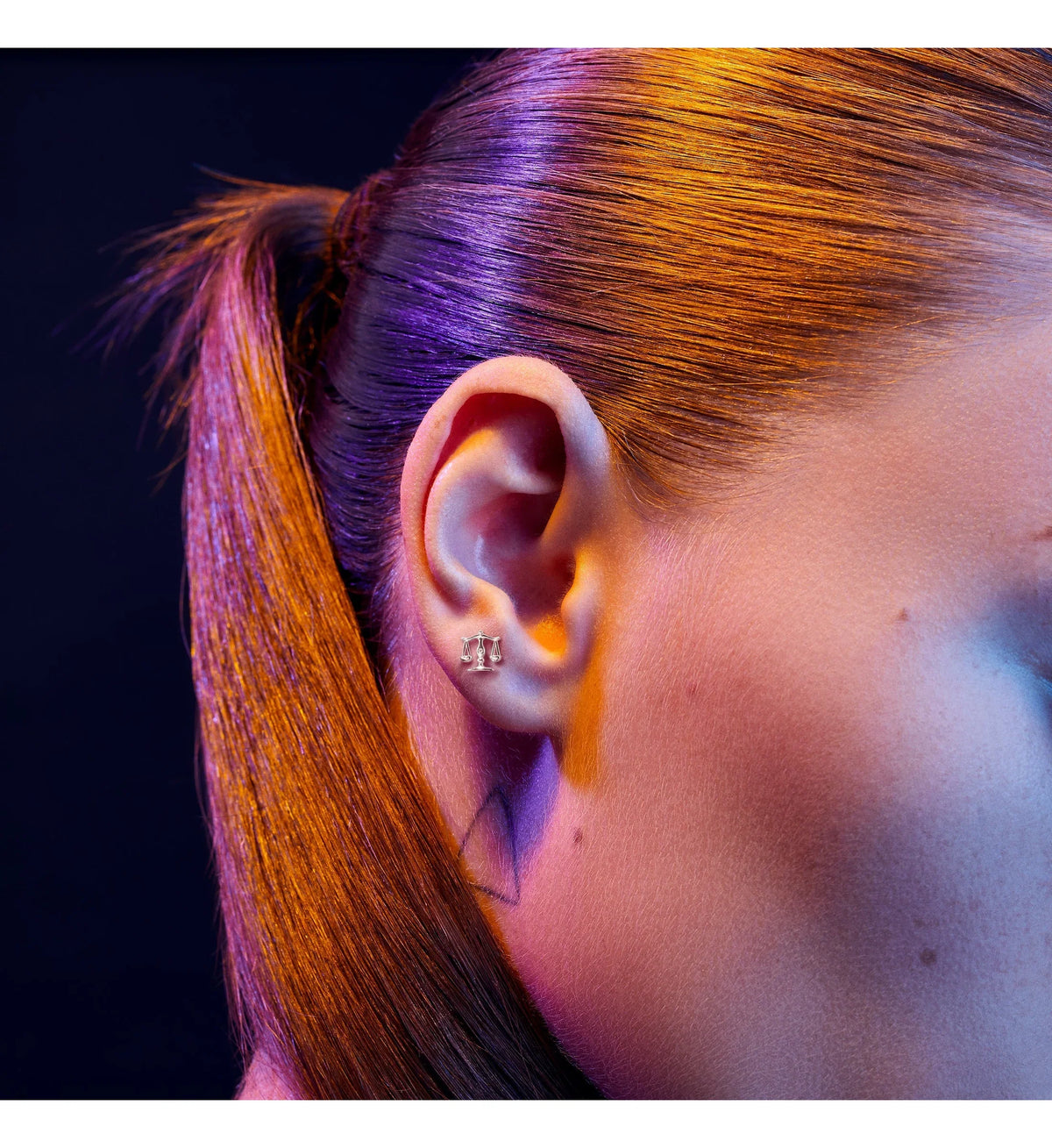 PIERCING ASTRO OR JAUNE MOTIF BALANCE