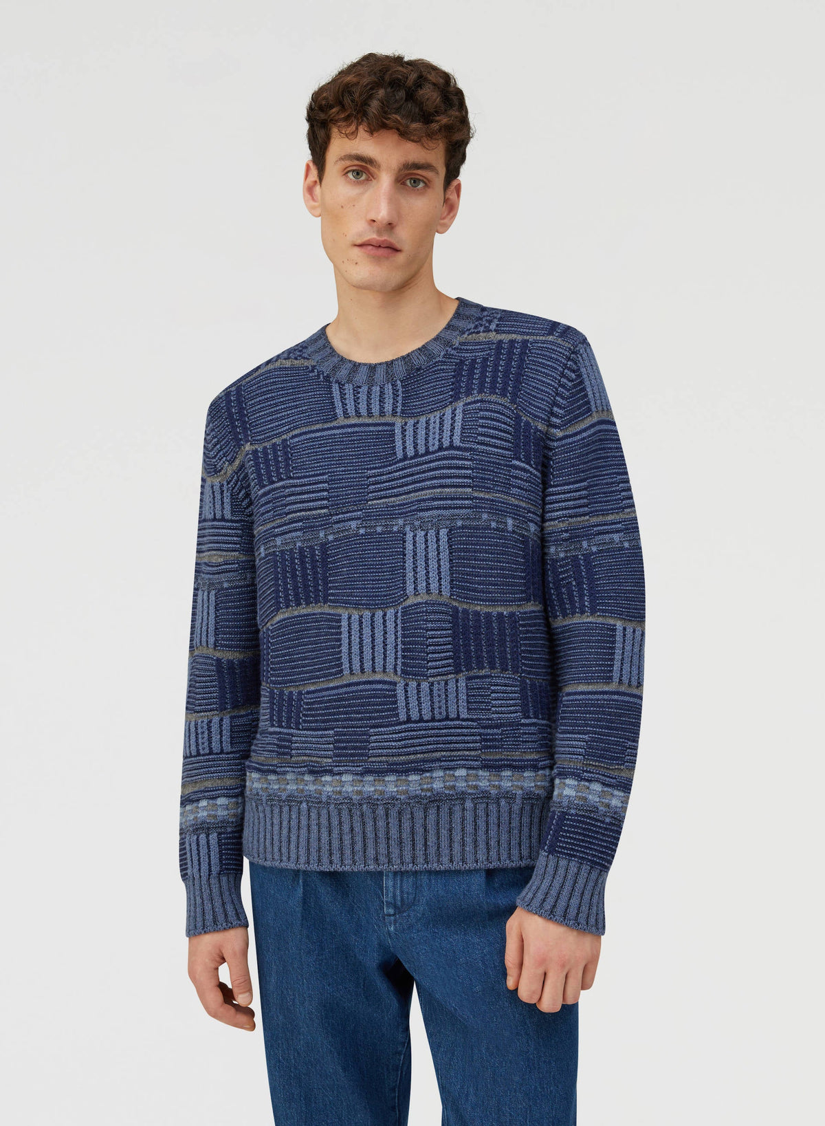 NAVY AND GREY OPPOSITES DANCE CREWNECK