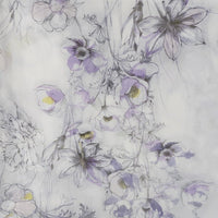 Parure de lit Esquisse en voile de coton - Violet & Gris