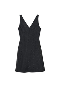 Robe à col V Astro Clear Crystal - Black Crystal