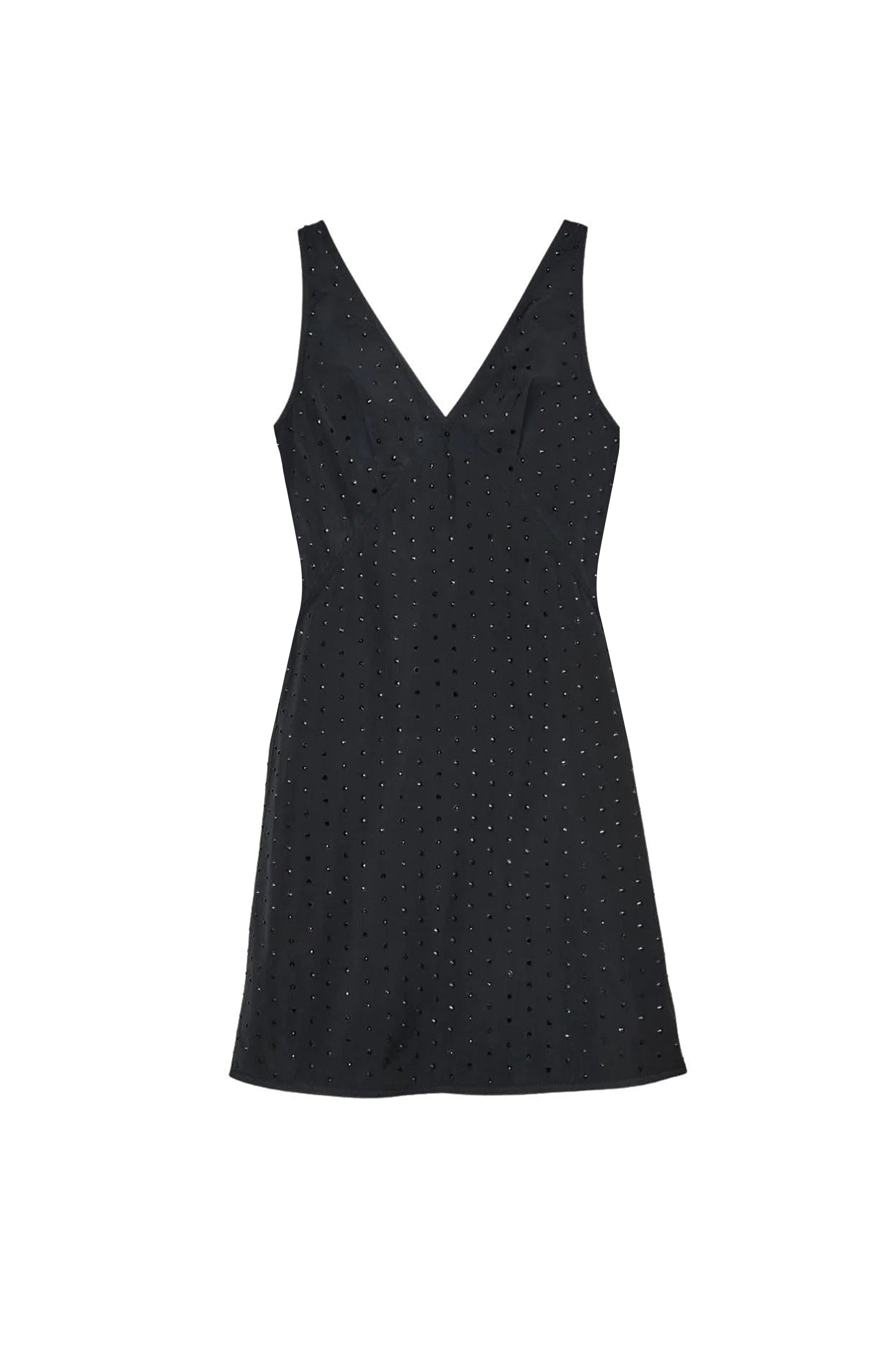 Robe à col V Astro Clear Crystal - Black Crystal