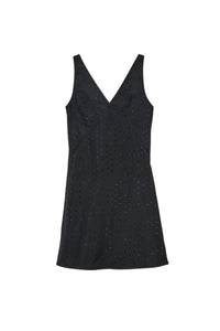 Robe à col V Astro Clear Crystal - Black Crystal