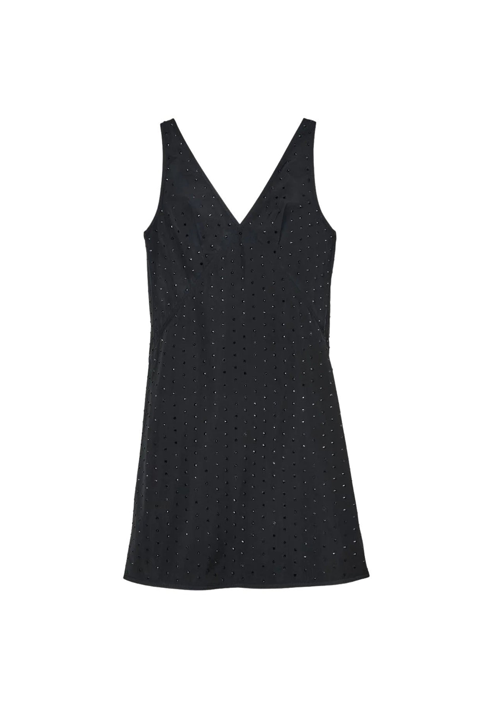 Robe à col V Astro Clear Crystal - Black Crystal