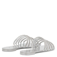 Mules plates Michela en cuir - Argenté