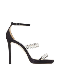 Bing 105 suede strappy crystal sandals - Black