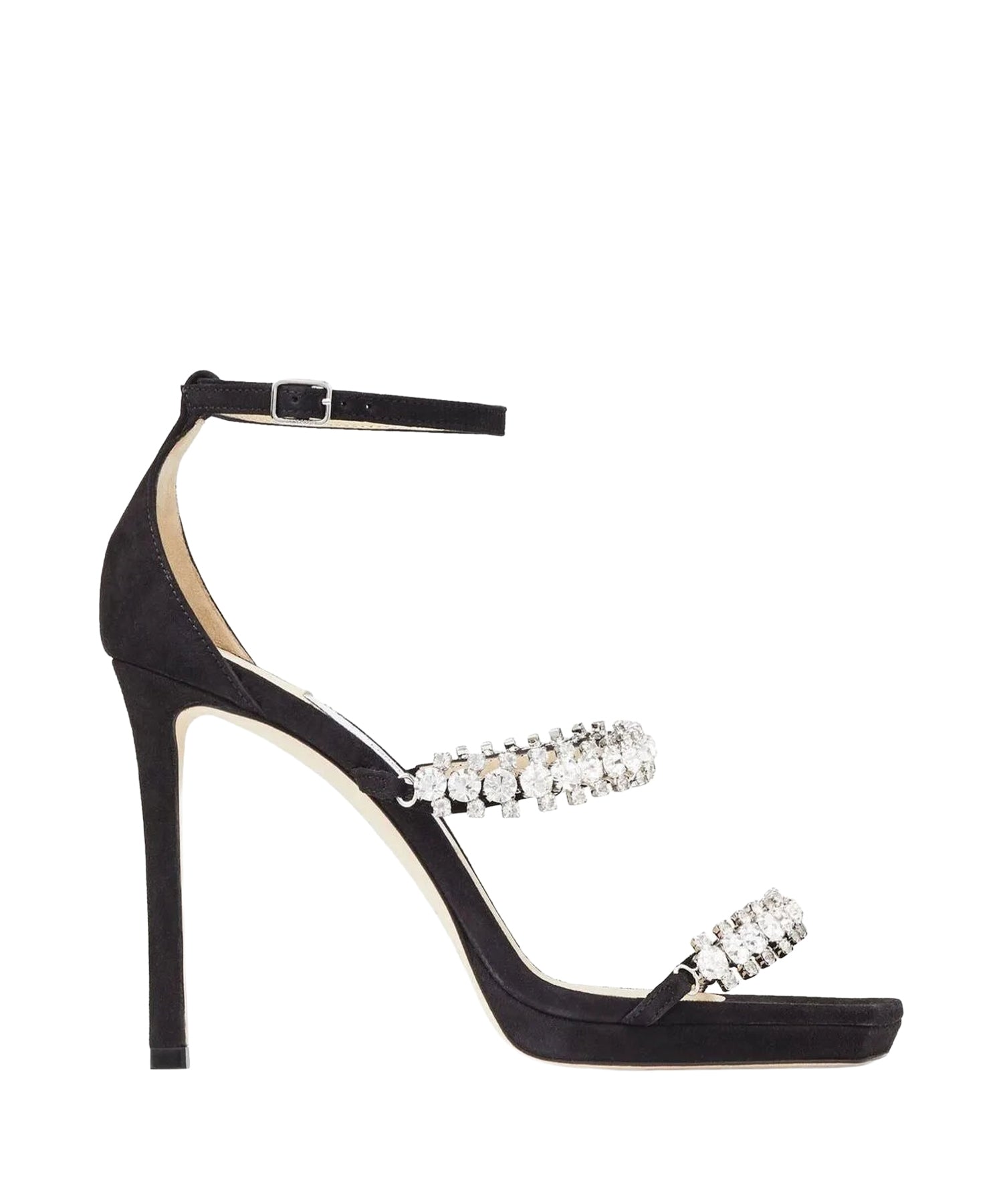 Bing 105 suede strappy crystal sandals - Black