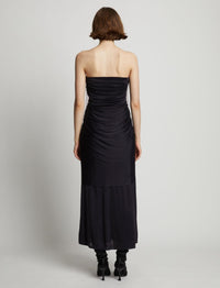 Robe bustier froncée en jersey - Black