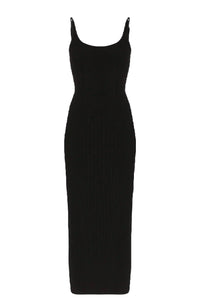 Maxi dress with thin straps - Black