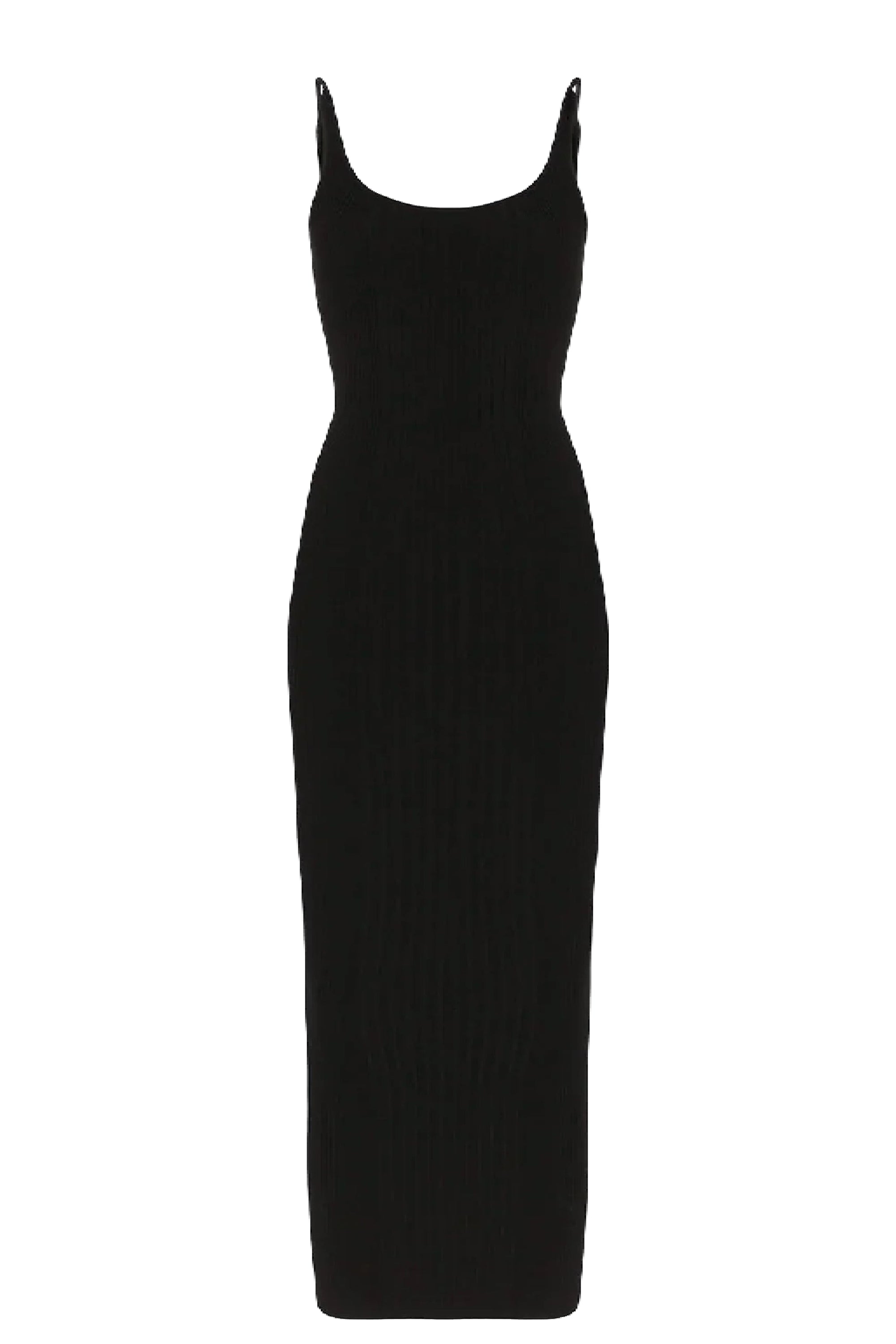 Maxi dress with thin straps - Black