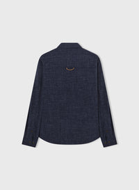 NAVY LONG SLEEVES POLO SHIRT WITH POCKET