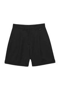 Liza wool high waist shorts - Black