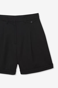 Liza wool high waist shorts - Black