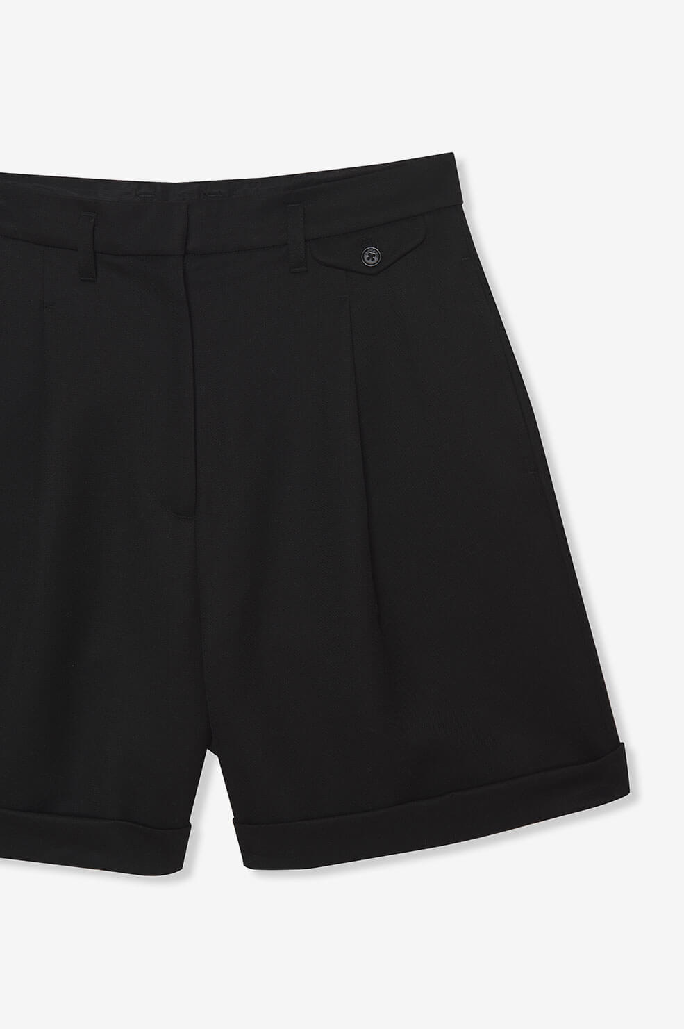 Liza wool high waist shorts - Black