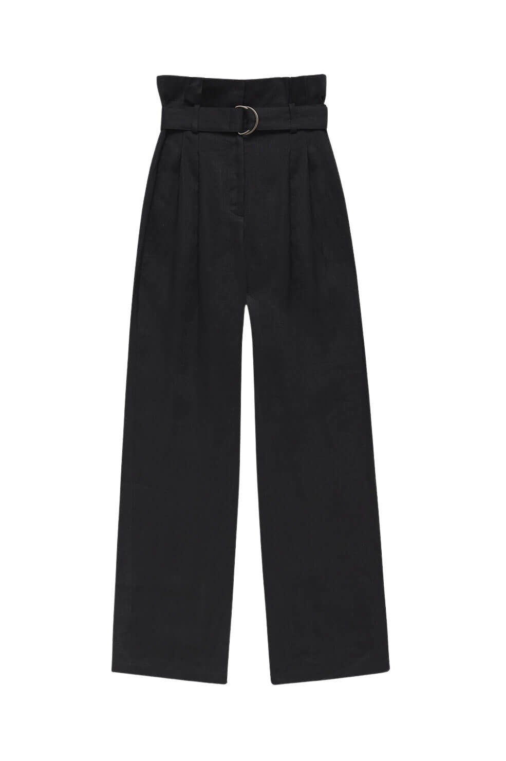 Thalia high-waisted trousers in linen - Black