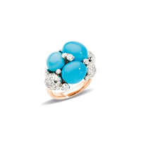 Bague Capri en Or blanc & rose 18K & Diamant et Turquoise