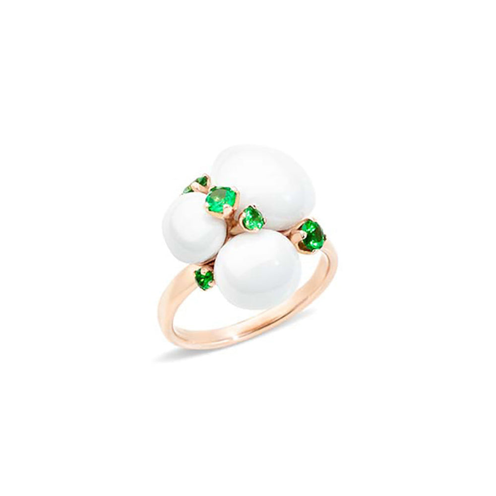 Capri Ceramica Ring in 18K Pink Gold & Tsavorite Garnet and Ceramics