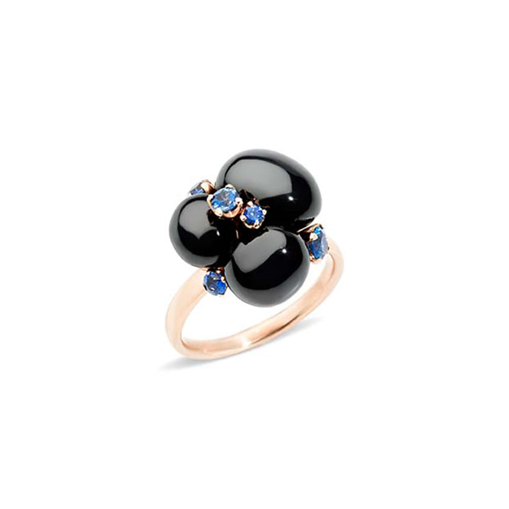 Bague Capri Ceramica en Or rose 18K & Saphir bleu et Céramique
