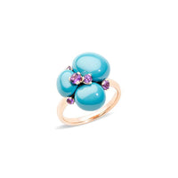 Bague Capri Ceramica en Or rose 18K & Améthyste et Céramique Turquoise