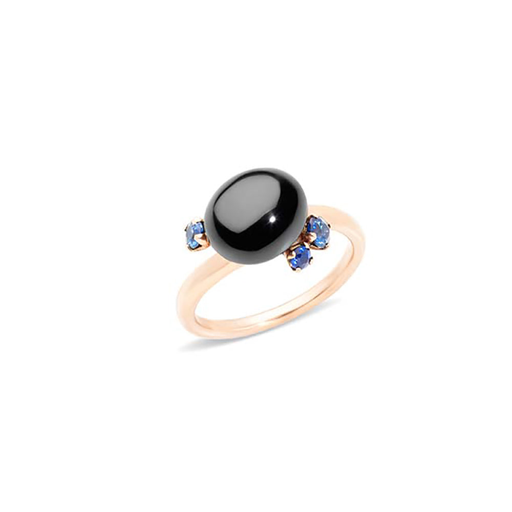 Bague Capri Ceramica en Or rose 18K & Saphir bleu et Céramique