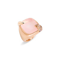 Bague Ritratto en Or rose 18K et Diamant & Quartz rose