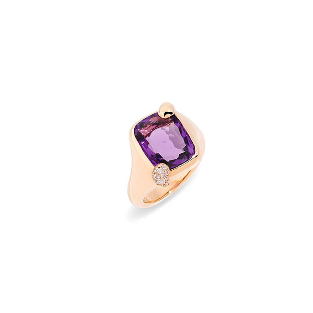 Bague Ritratto en Or rose 18K & Diamant et Améthyste