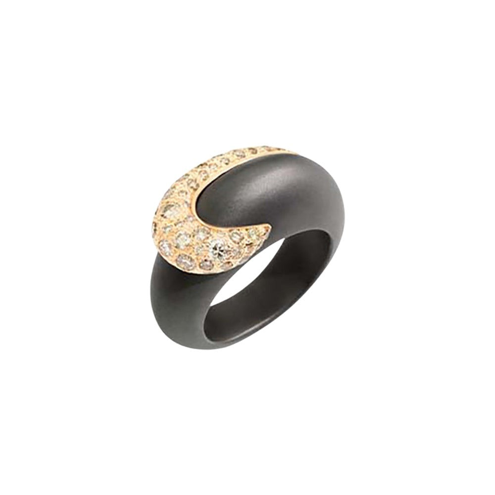 Bague Titanio en Or rose 18K & Diamant et Titane