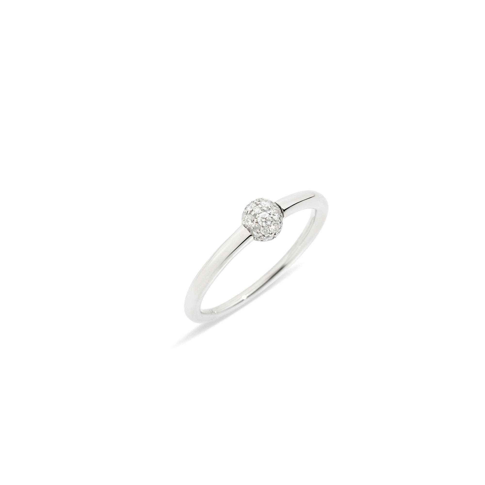 Bague fine M'ama non M'ama en Or blanc 18K & Diamant