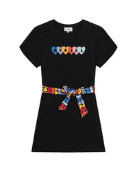 Robe à manches courtes en coton - Black