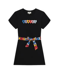 Robe à manches courtes en coton - Black