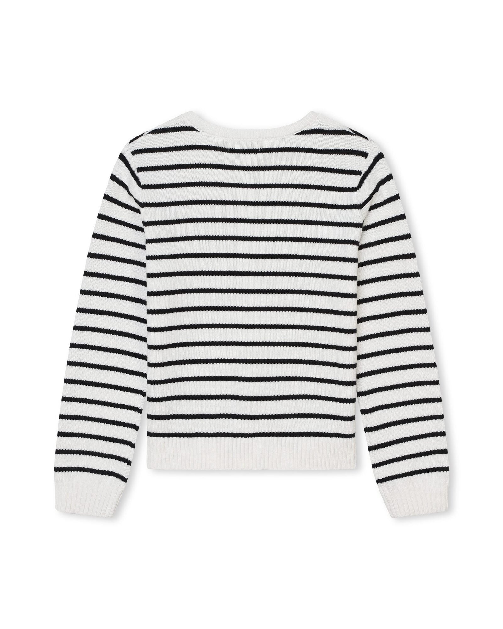 Cardigan tricot à rayures - Blanc