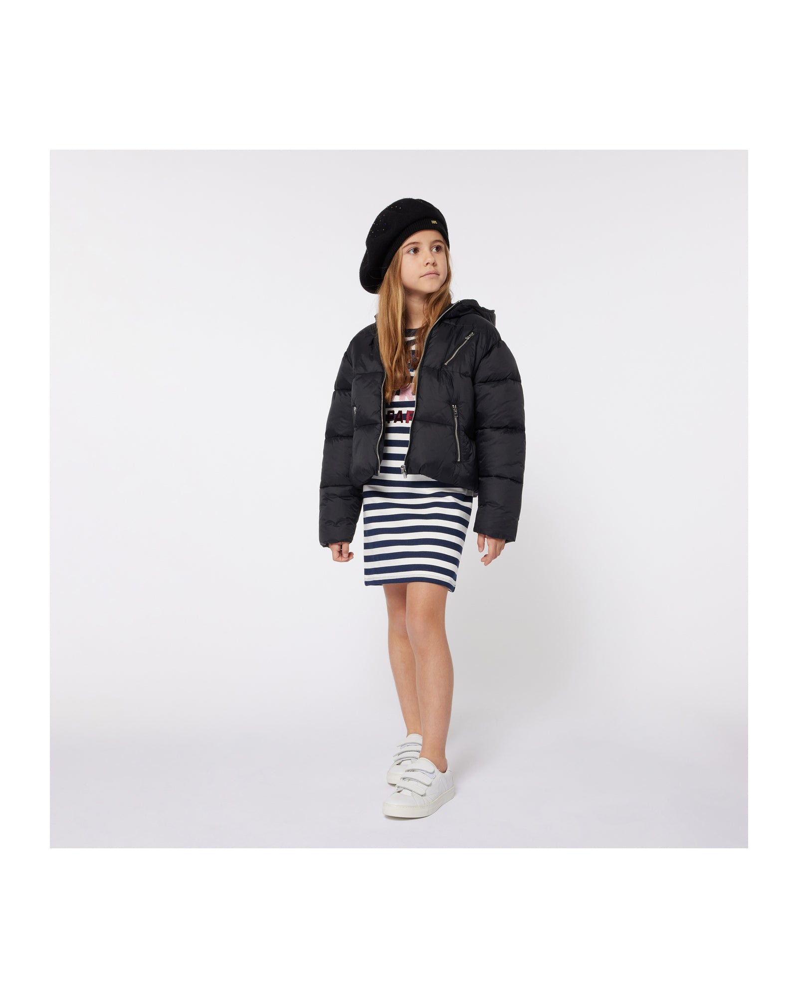 Robe bicolore en molleton - Rayure