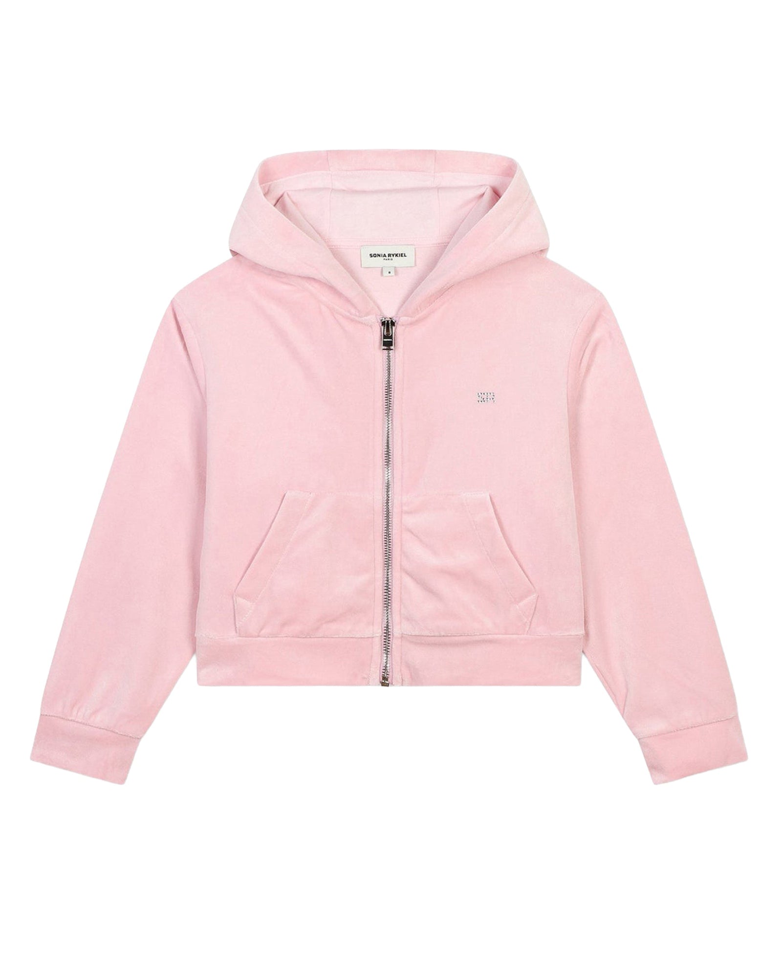 Gilet à capuche en velours - Guimauve