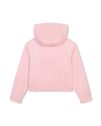 Gilet à capuche en velours - Guimauve