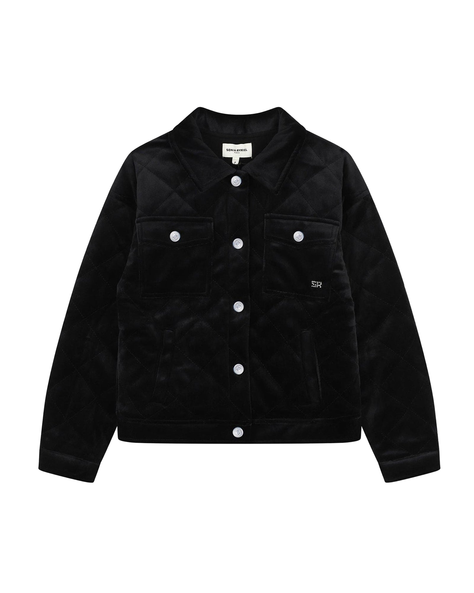 Veste matelassée en velours - Black