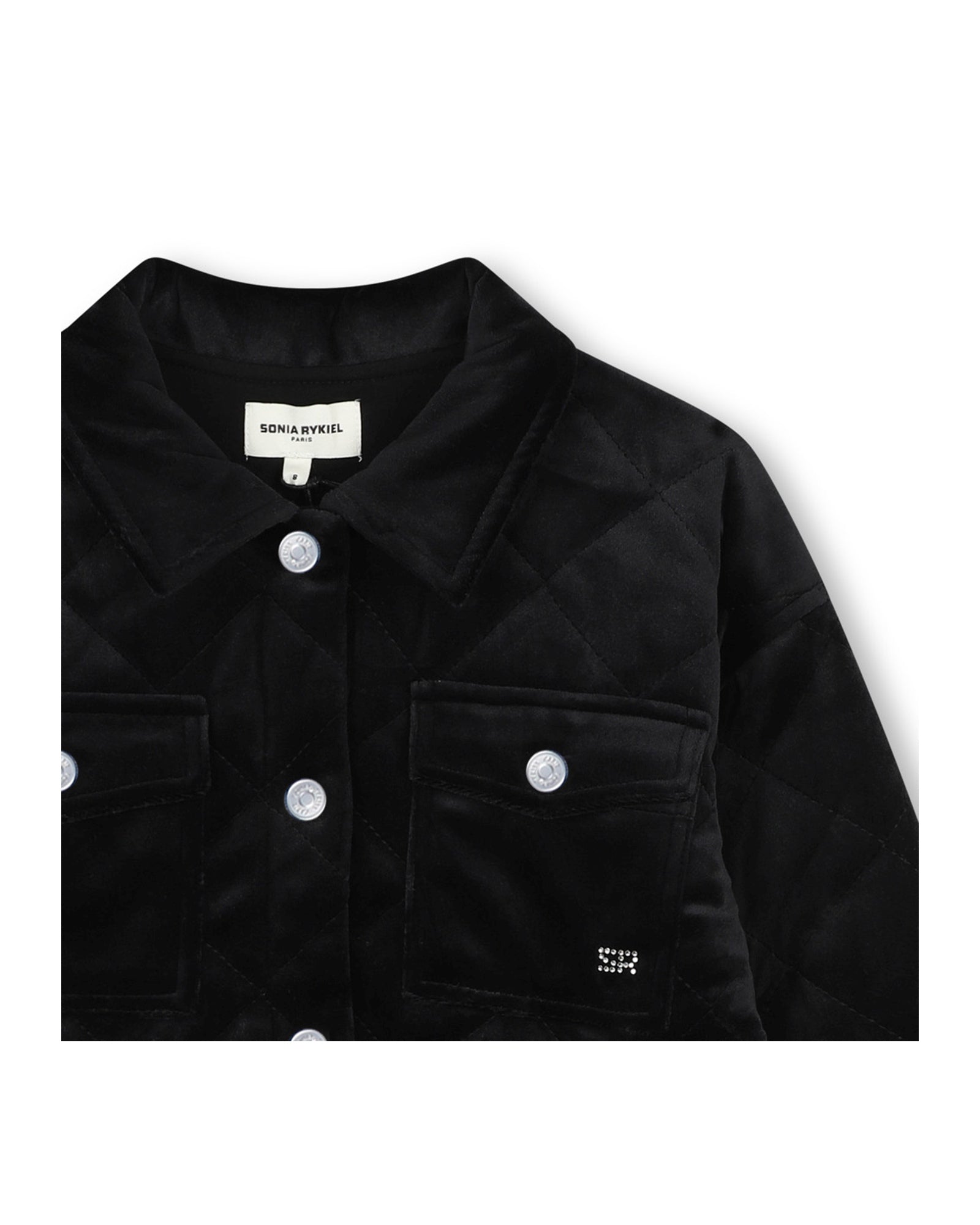 Veste matelassée en velours - Black