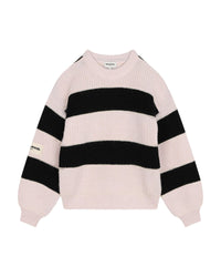 Pull à manches bouffantes à rayures - Mauve Chalk