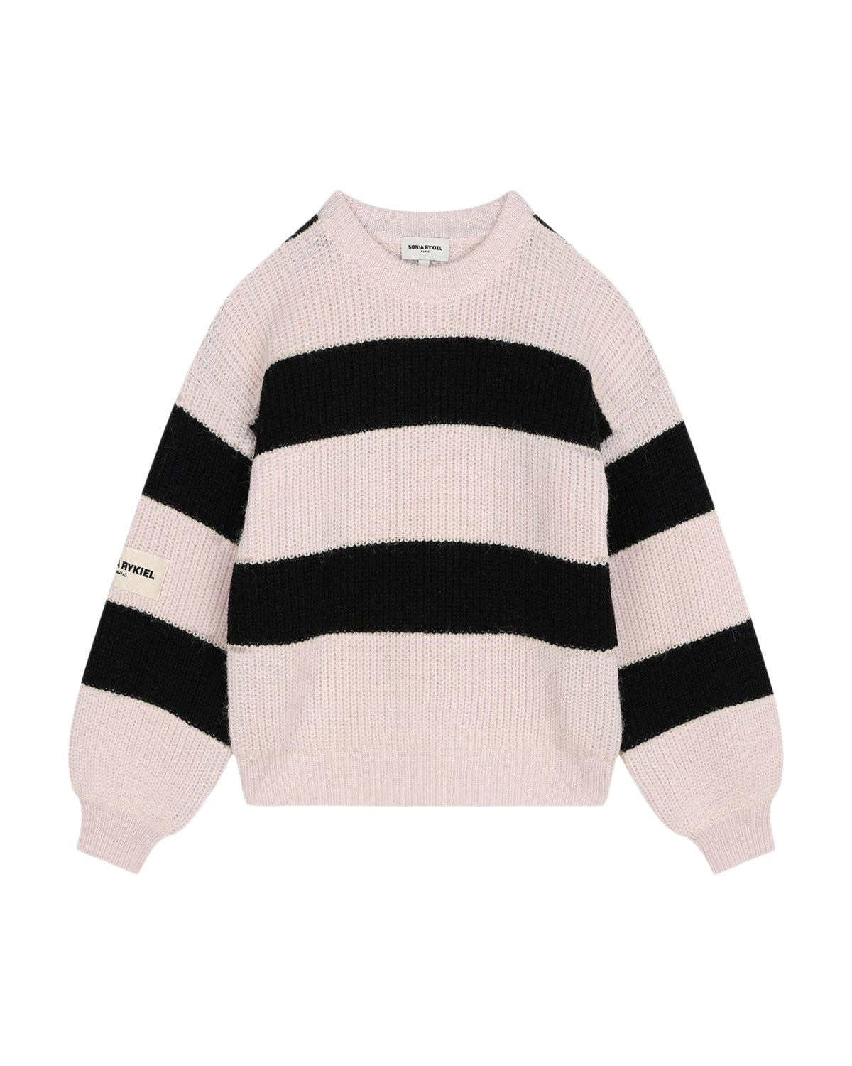 Pull à manches bouffantes à rayures - Mauve Chalk