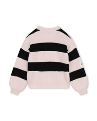 Pull à manches bouffantes à rayures - Mauve Chalk