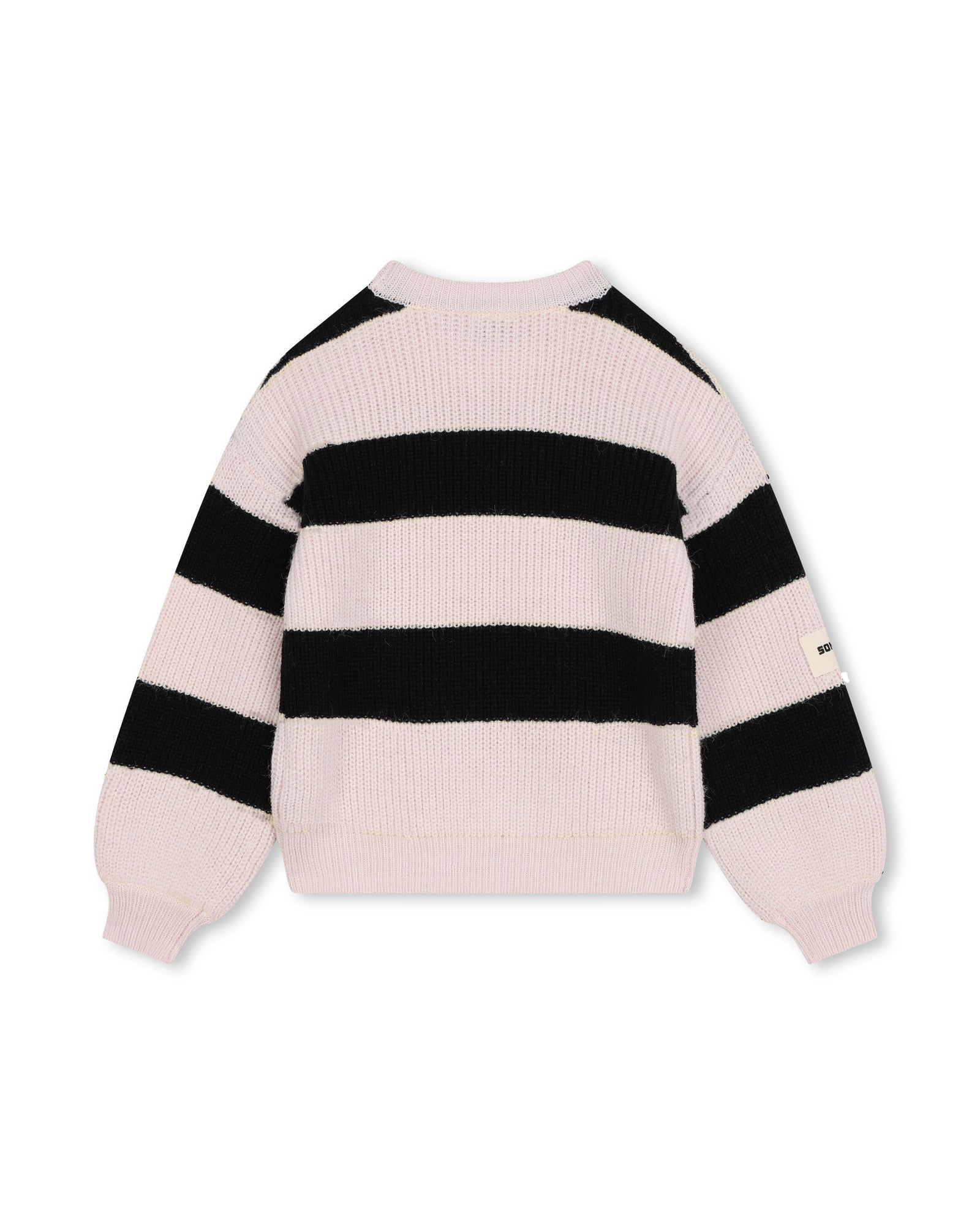 Striped puff-sleeve jumper - Mauve Chalk