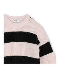 Pull à manches bouffantes à rayures - Mauve Chalk