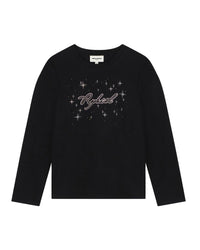 T-shirt illustration Madame Rykiel en coton - Black
